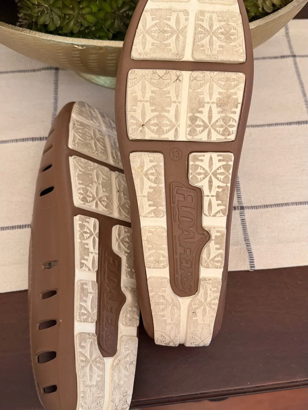 FLOAFERS Men’s Size 13 Brown Slip-On Water Shoes EUC Beach Boating Vacay Resort